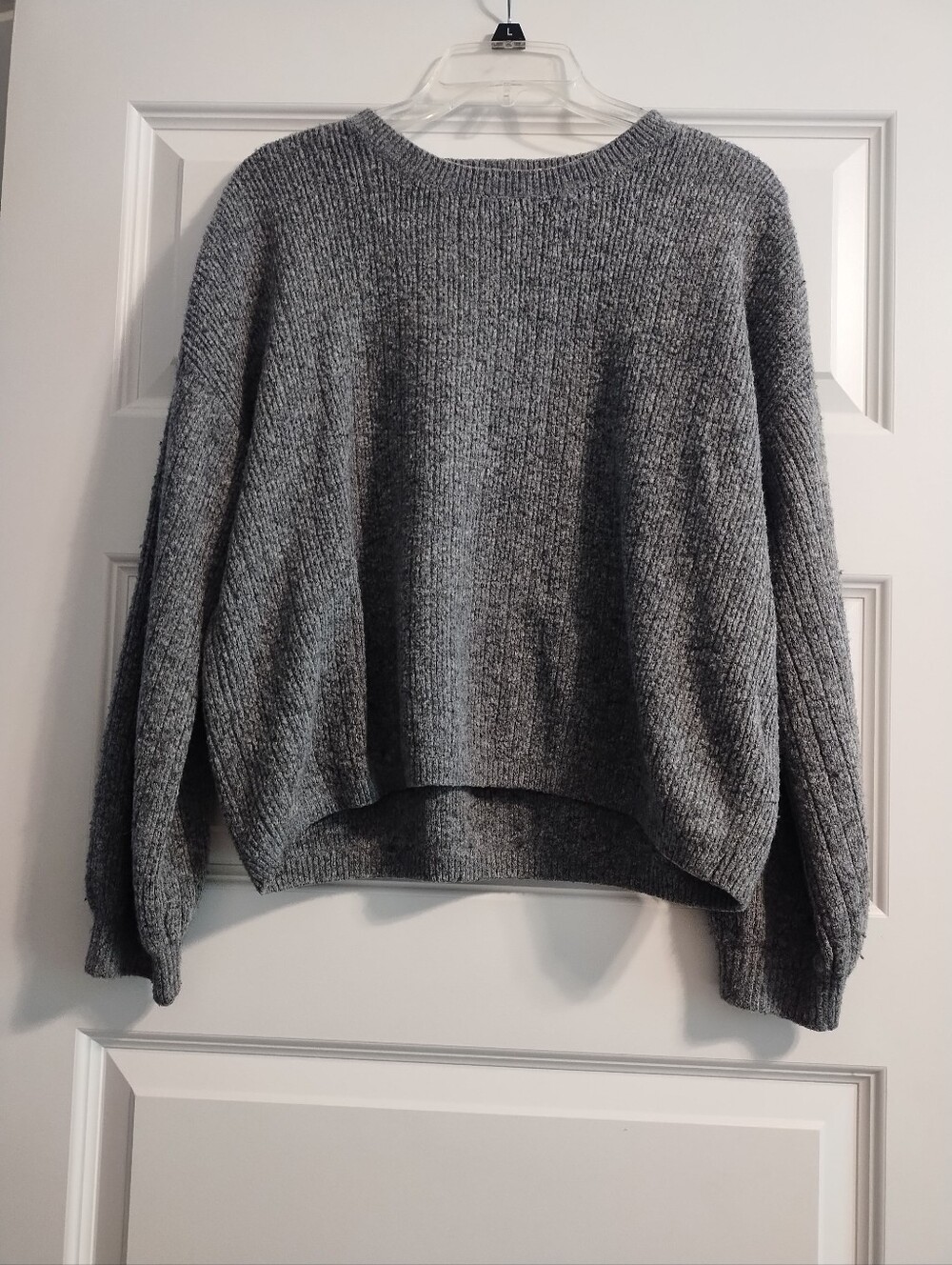 Cozy DKNY Women's Grey Knit Pullover Sweater